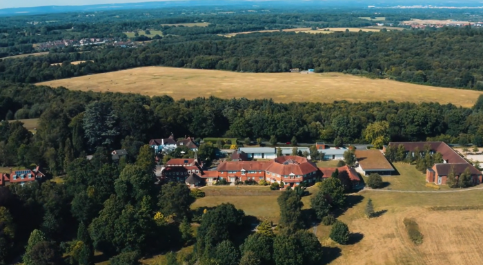areal view of roffey park venue